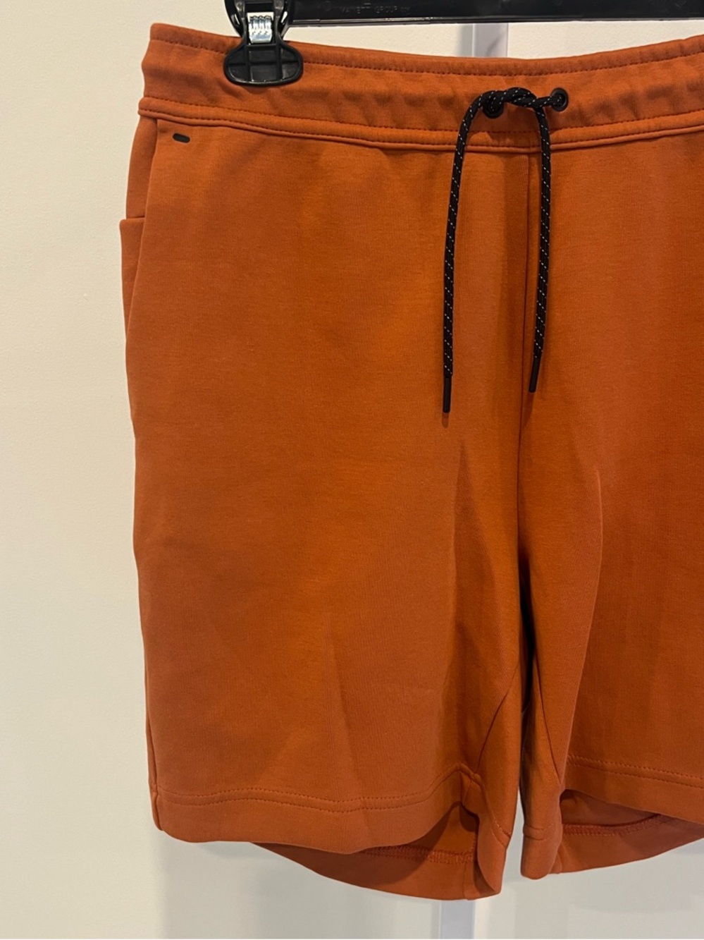 Nike Tech Fleece Orange Burnt Sunrise Drawstring Shorts Mens Sz Medium - Picture 2 of 15